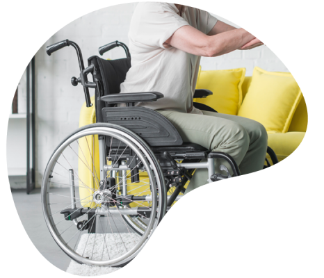 Personne à mobilité réduite en chaise roulante Personne à mobilité réduite en chaise roulante
